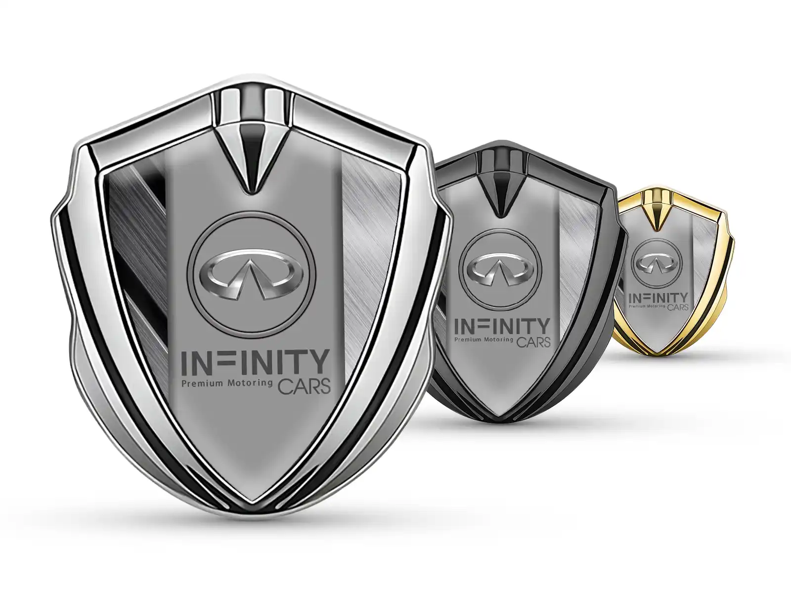 Infiniti Abovedado Emblema Insignia Diseño Lujo Acabado Aleación
